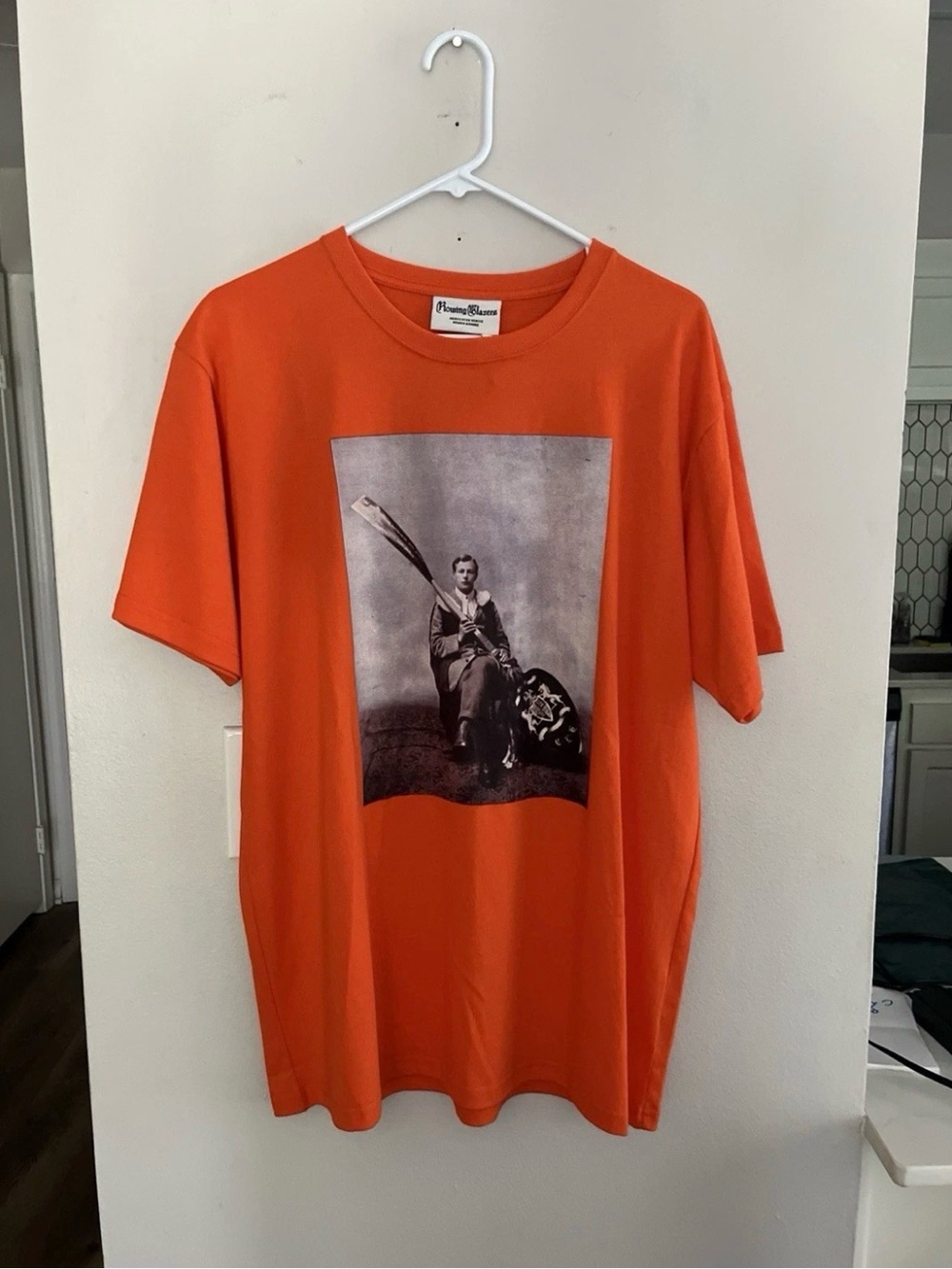 Rowing Blazers Orange Graphic Crew Tee with Monochrome Photo